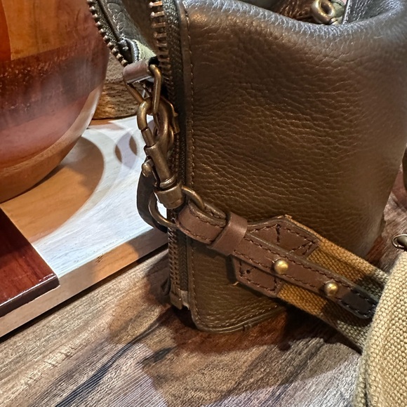 JCREW Designer Dark Green Leather Turnlock Crossbody Bag - Picture 6 of 8